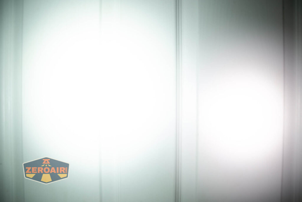 beamshots on door compared to nichia 219b