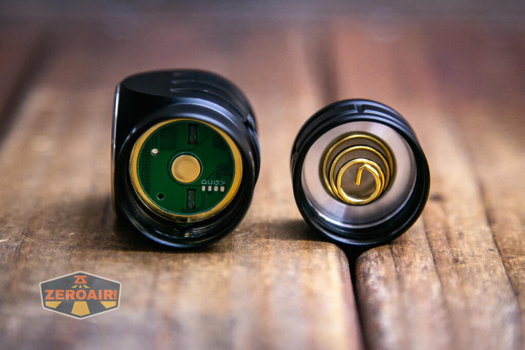 Sofirn HS41 rechargeable headlamp showing contact points