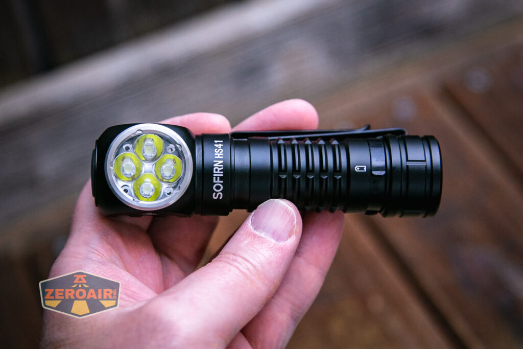 Sofirn HS41 rechargeable headlamp in hand
