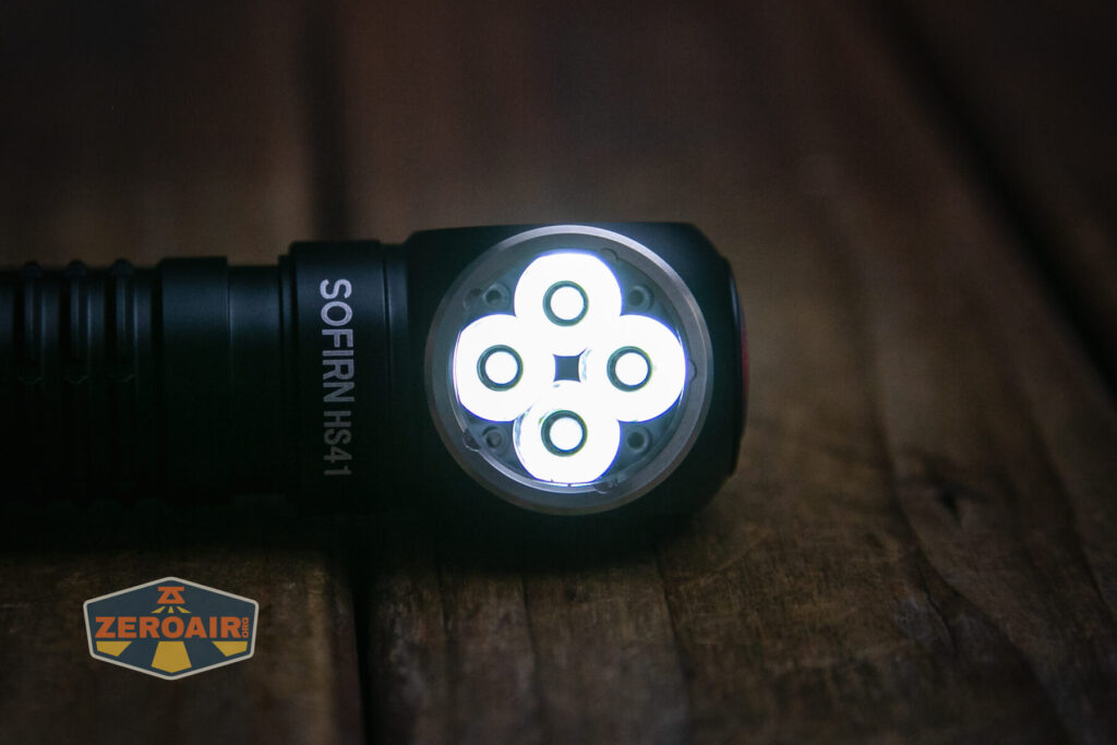 Sofirn HS41 rechargeable headlamp emitters on