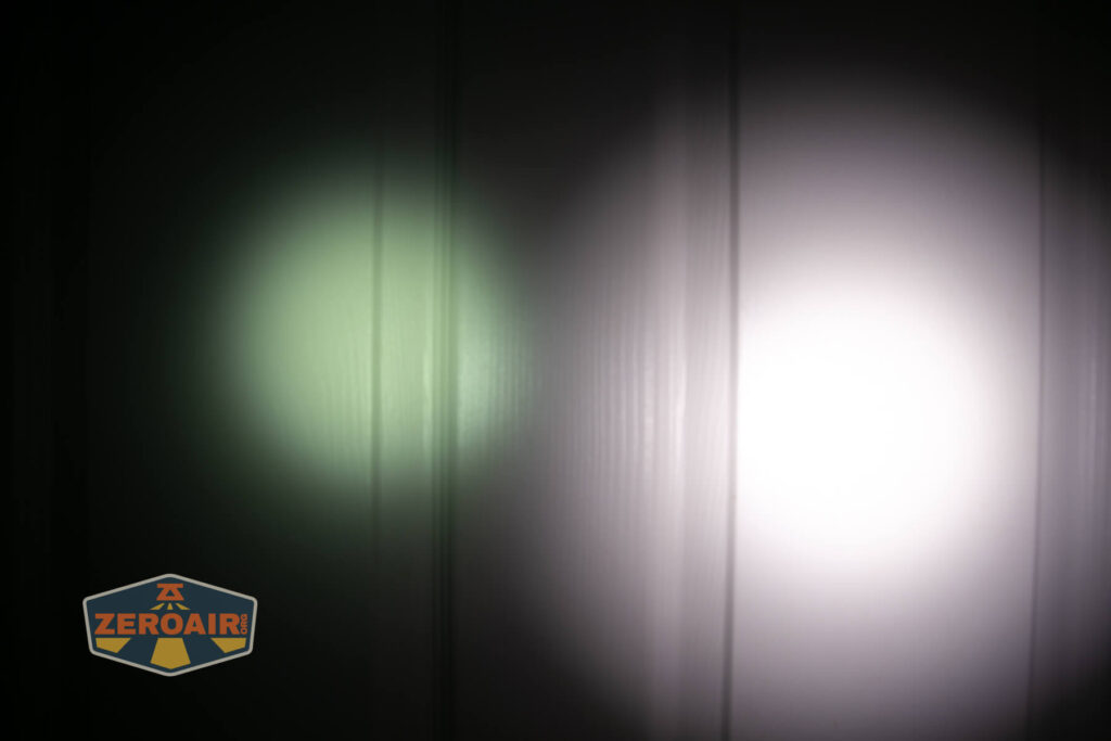 beamshots on door compared to nichia 219b