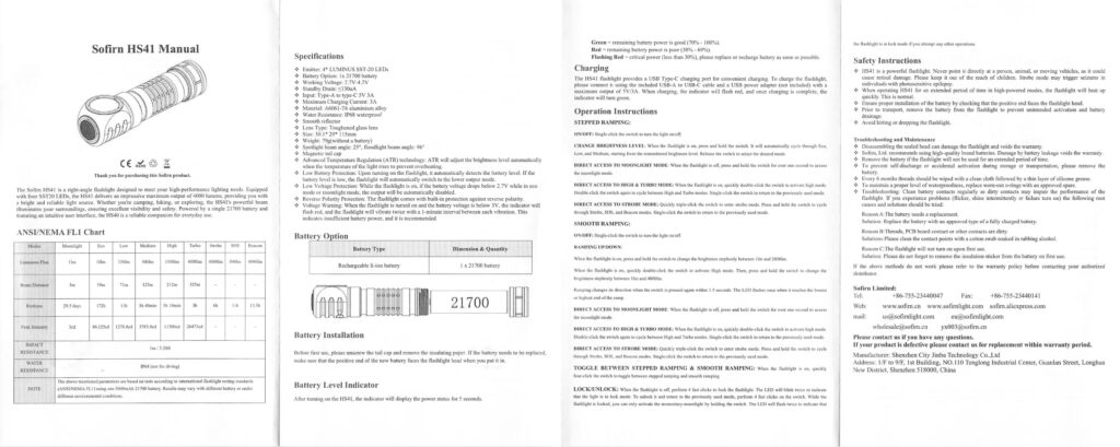 Sofirn HS41 rechargeable headlamp manual