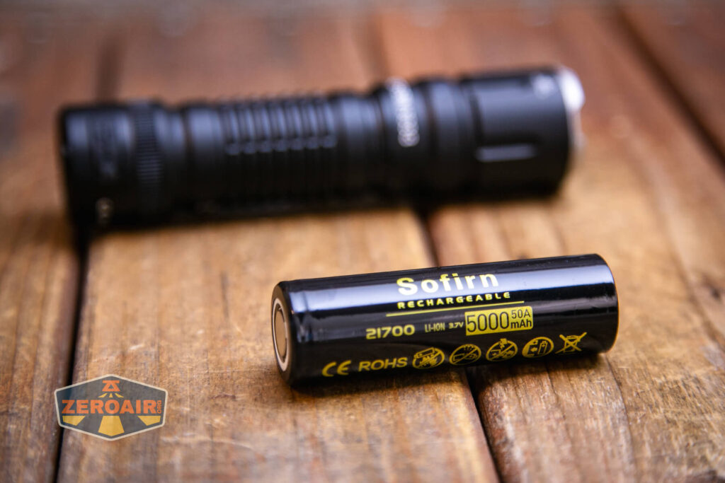 Sofirn SC33 EDC flashlight with included 21700 cell