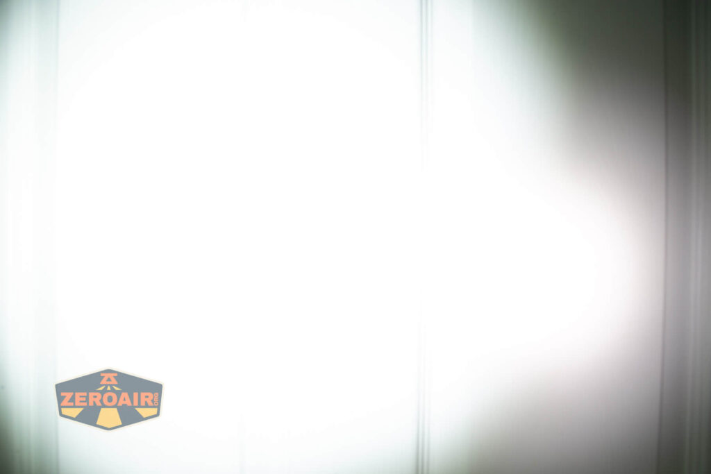 beamshots on door compared to nichia 219b