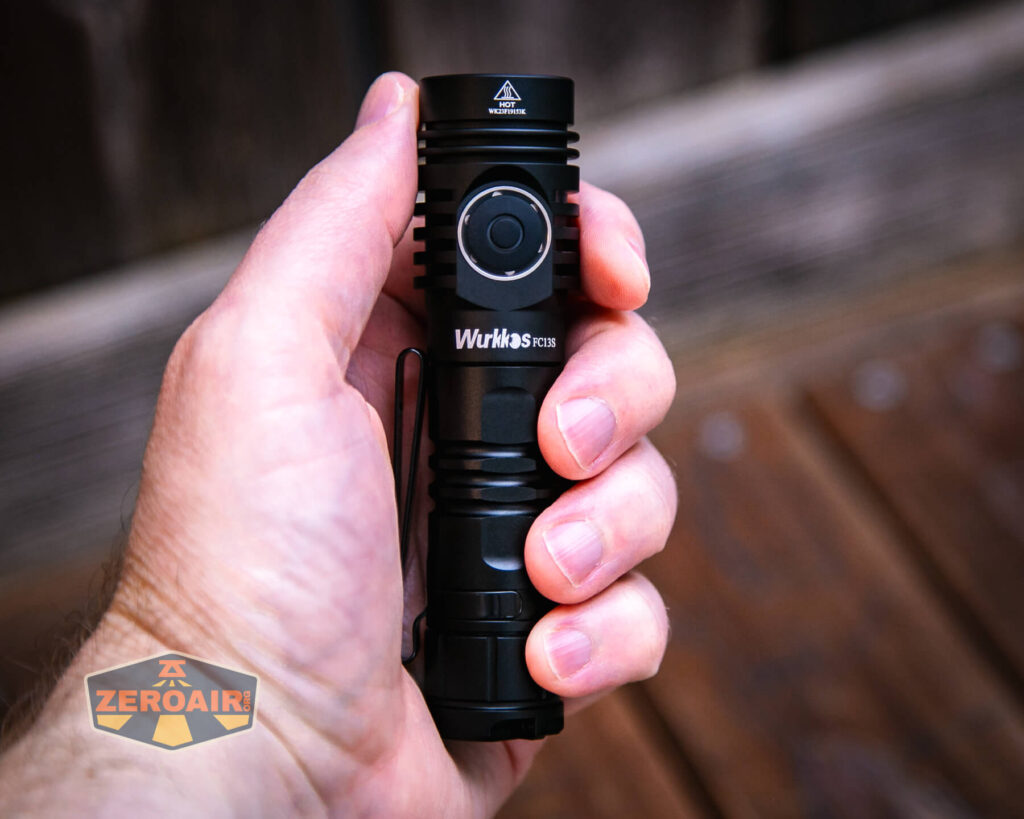 Wurkkos FC13s flashlight in hand