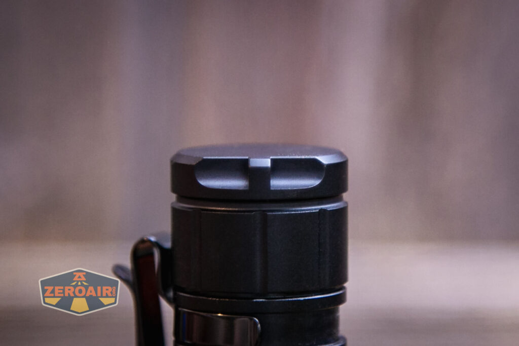 Wurkkos FC13s flashlight lanyard hole in tailcap