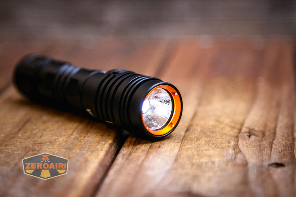 Wurkkos FC13s flashlight reflector with emitter on