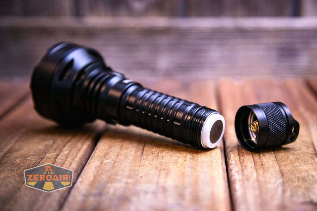 Wurkkos TD01 tactical flashlight with included 21700 cell installed