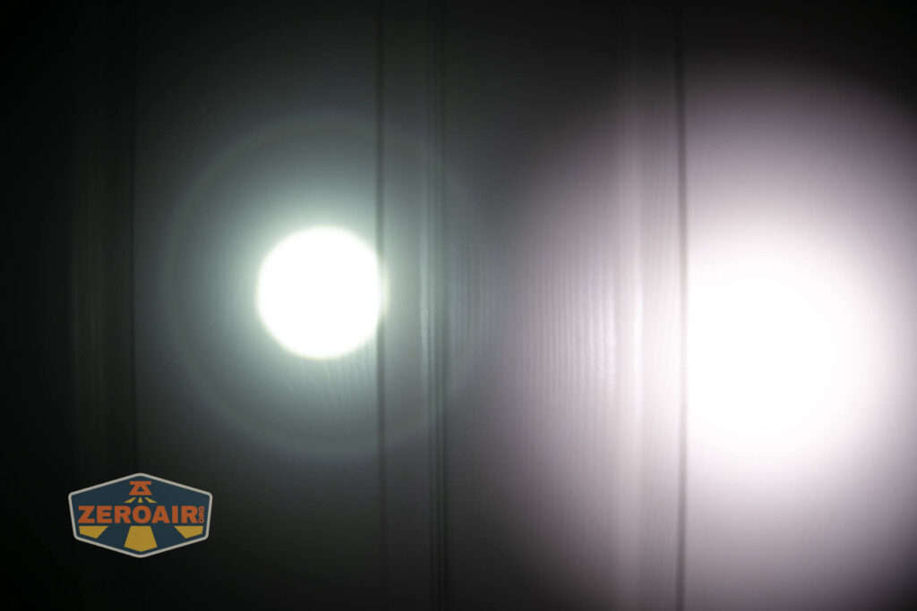 beamshots on door compared to nichia 219b