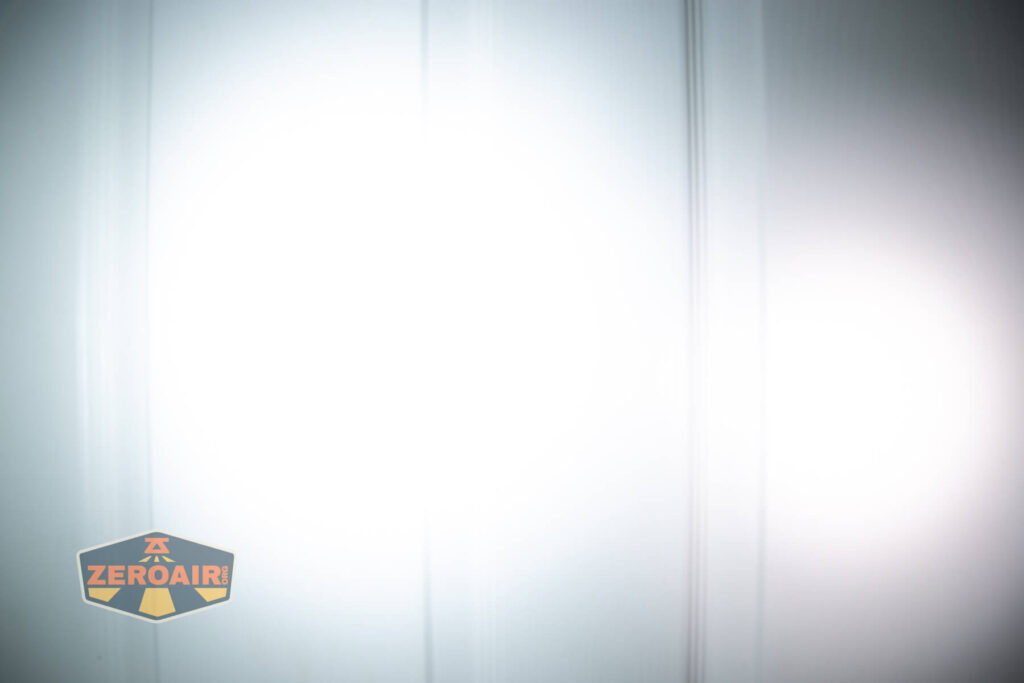 beamshots on door compared to nichia 219b