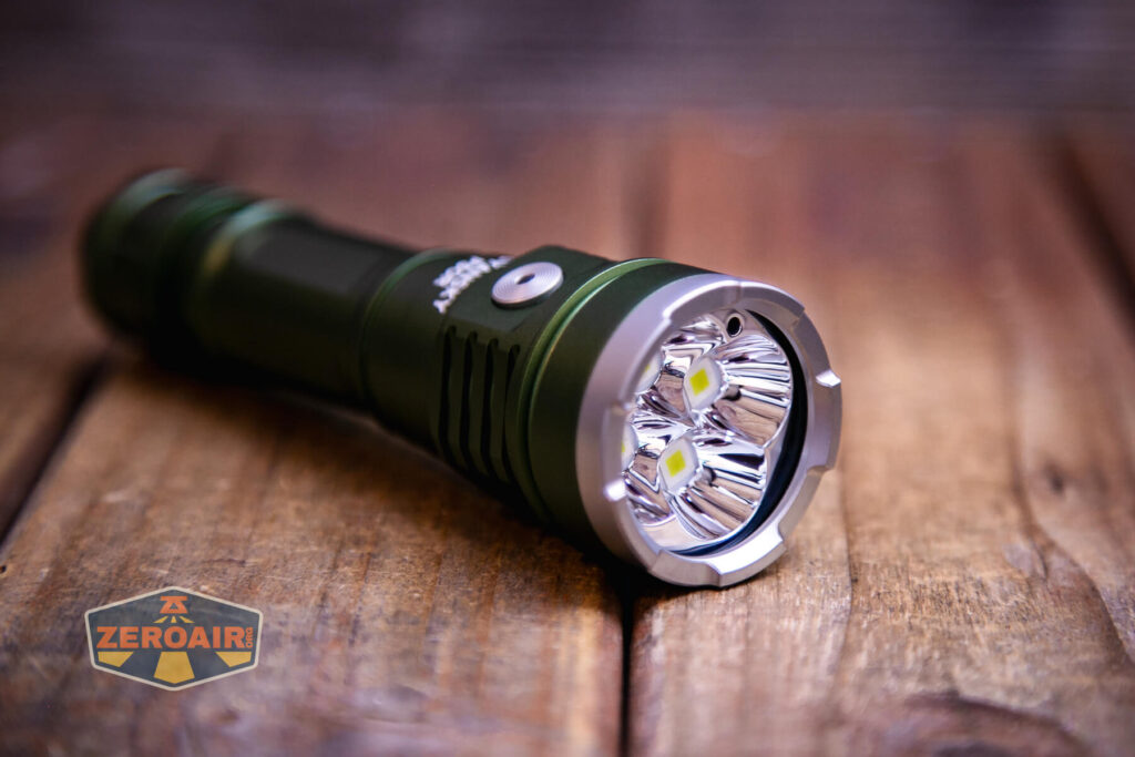 Cyansky P50R flashlight emitter array and reflectors