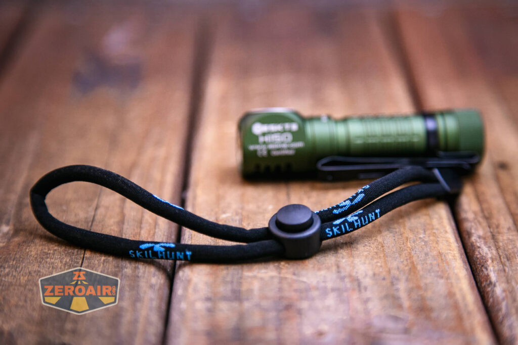 Skilhunt H150 cool white headlamp lanyard installed