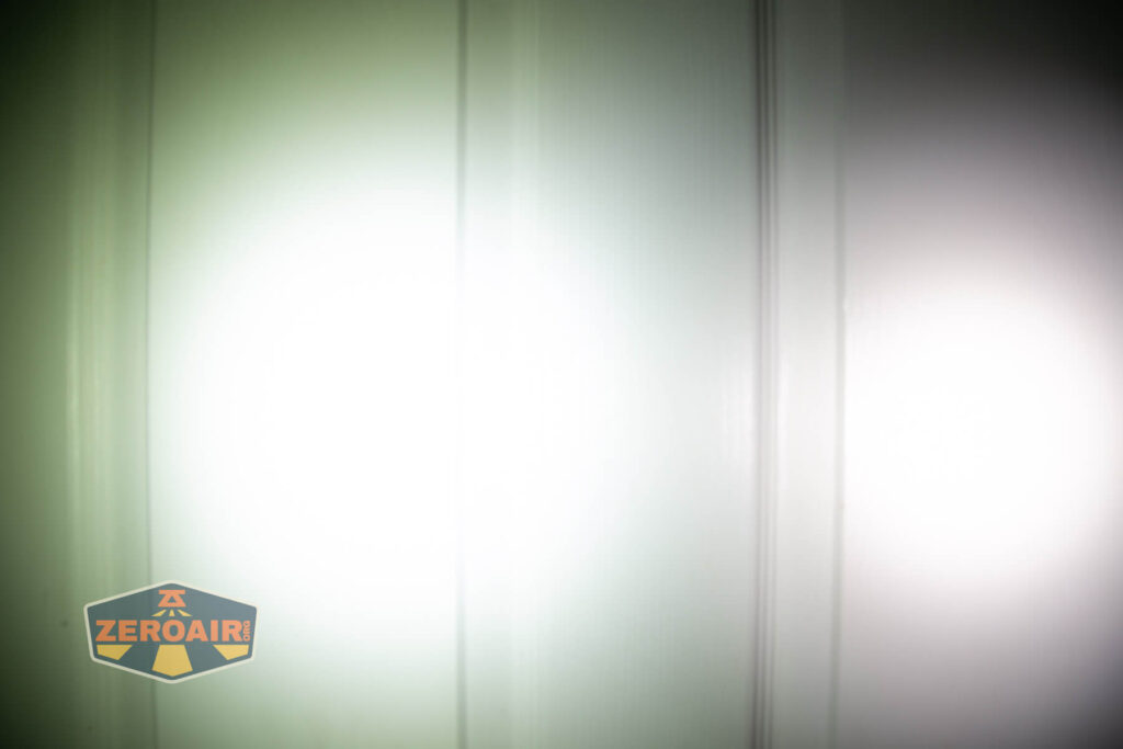 beamshots on door compared to nichia 219b