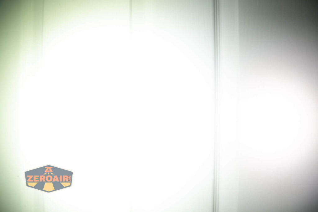 beamshots on door compared to nichia 219b