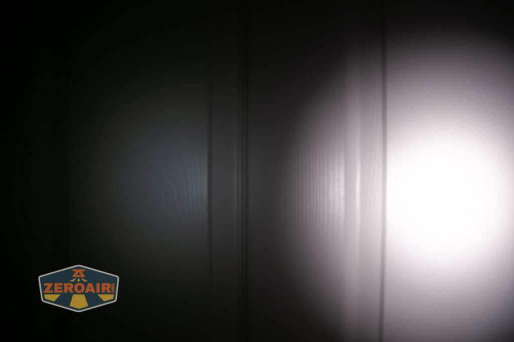 beamshots on door compared to nichia 219b