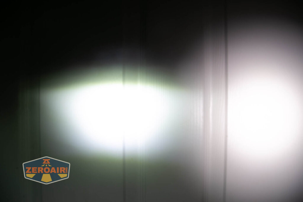 beamshots on door (at 1') compared to nichia 219b 4500K