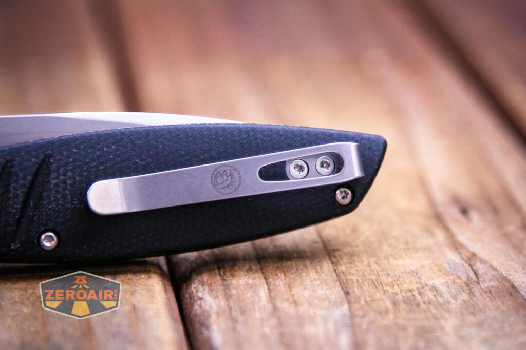 Vosteed Corsair Cool Micarta Knife pocket clip detail