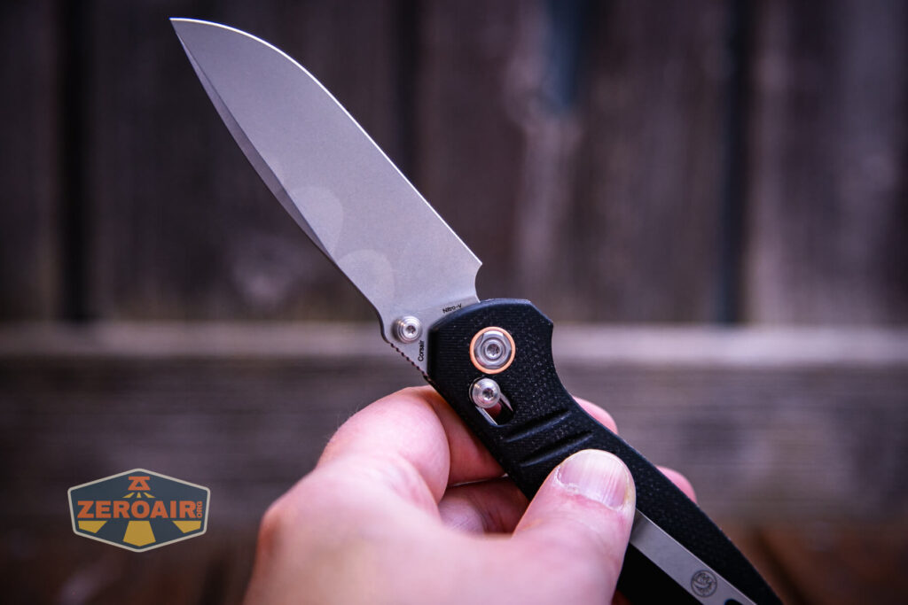 Vosteed Corsair Cool Micarta Knife Nitro-V label