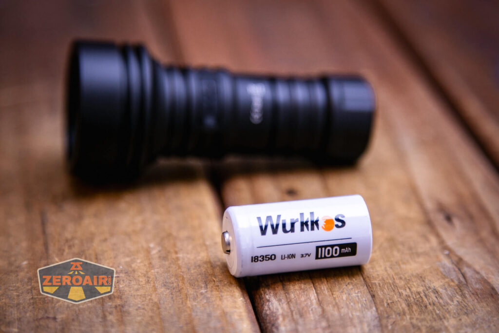 Wurkkos TS11S rechargeable flashlight with included 18350 cell