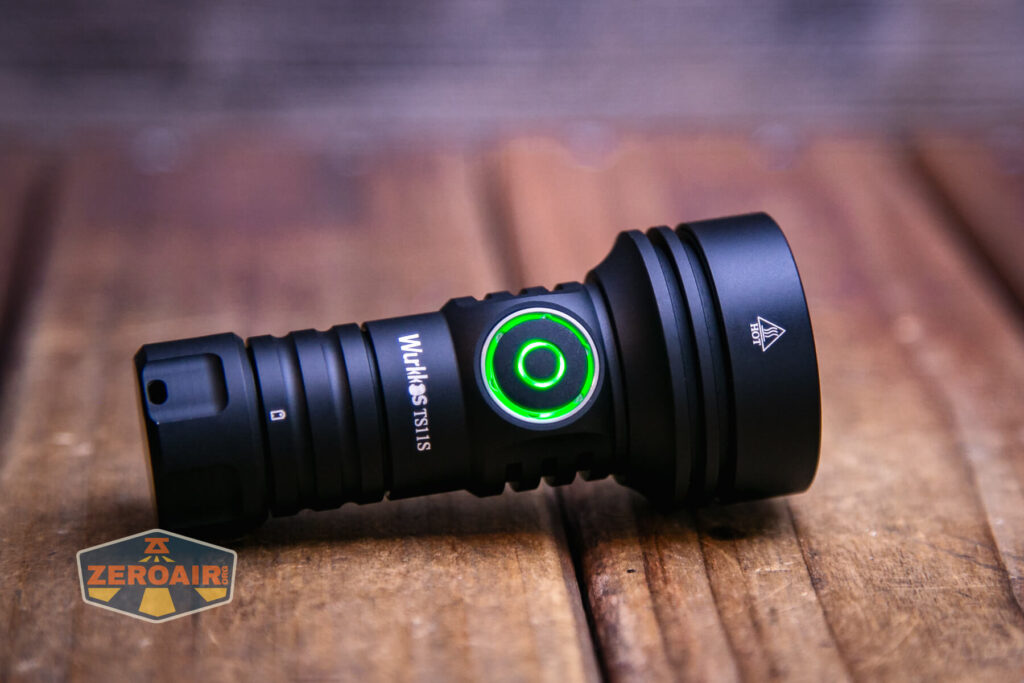 Wurkkos TS11S rechargeable flashlight e-switch indicating in green