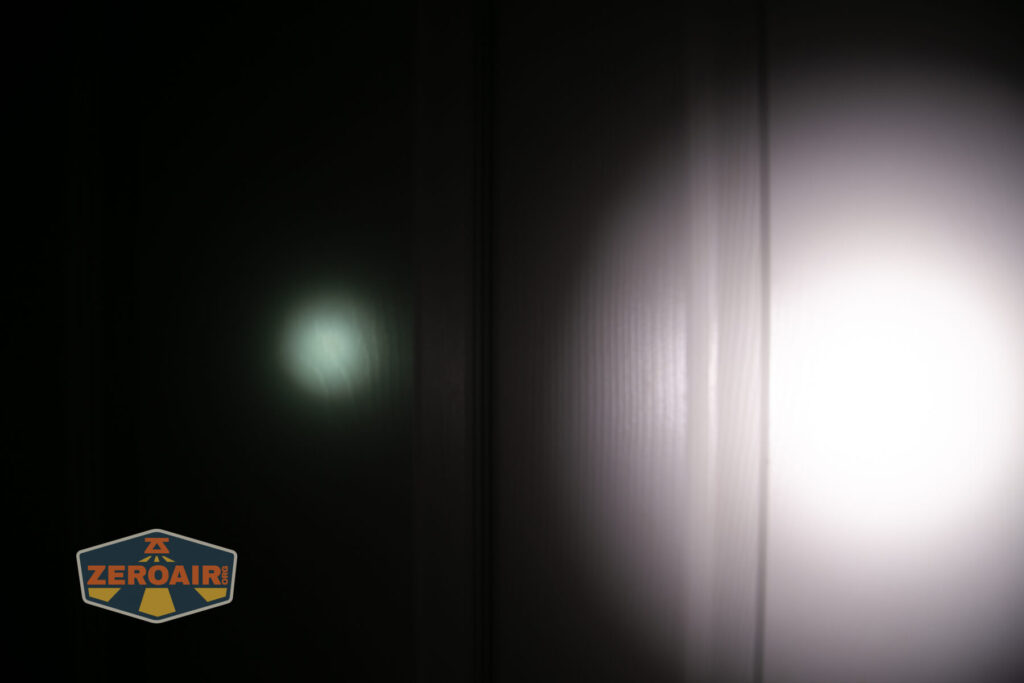 beamshots on door compared to nichia 219b
