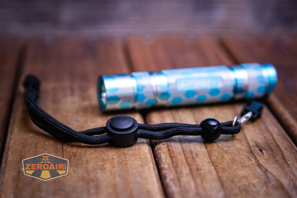 Honeycomb Engraved Convoy S2+ with lanyard installed