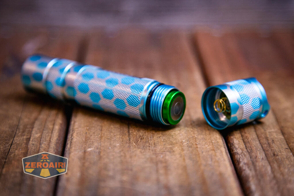 Honeycomb Engraved Convoy S2+ 18650 installed