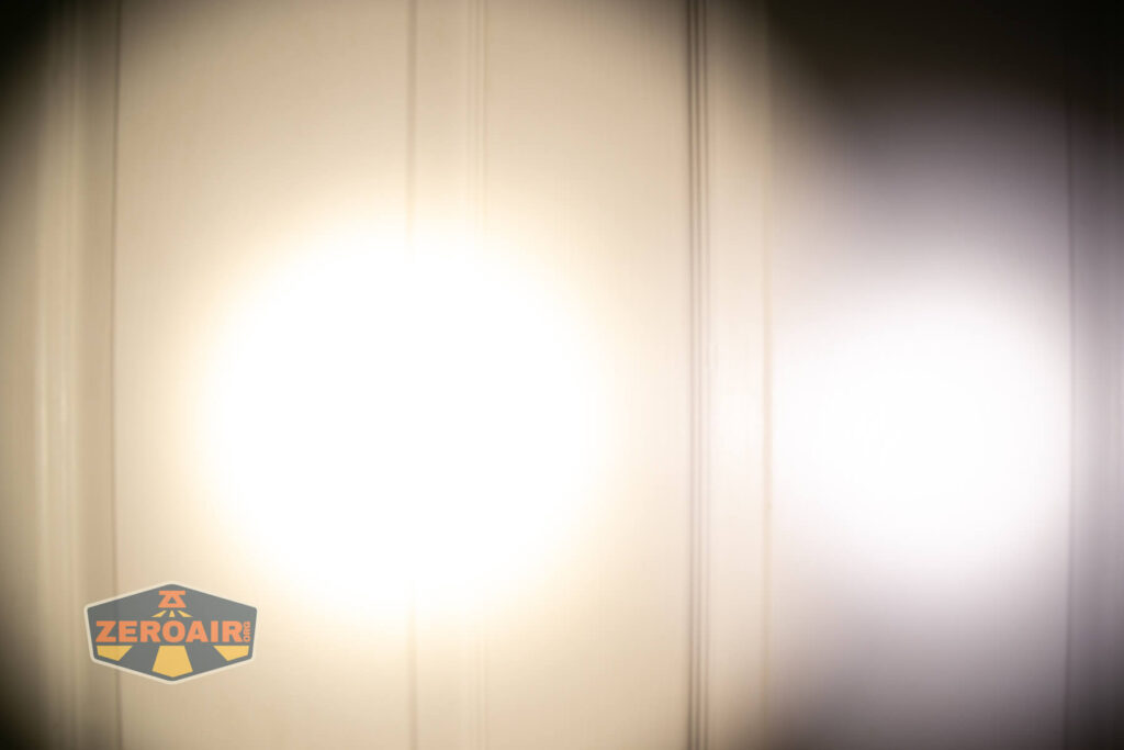 beamshots on door compared to nichia 219b