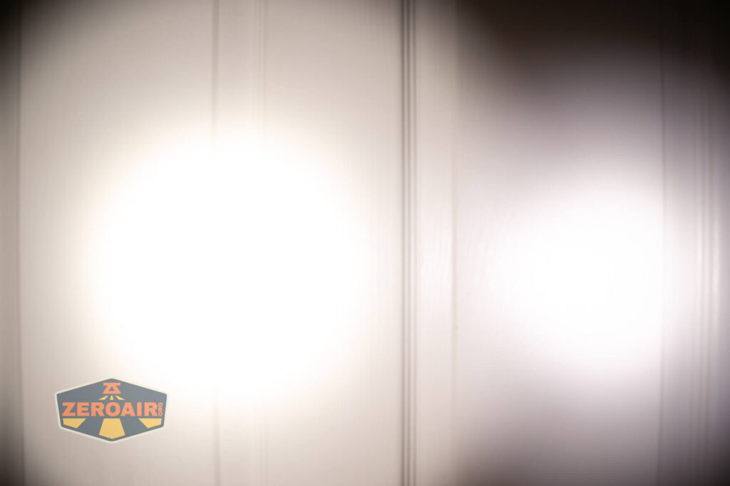 beamshots on door compared to nichia 219b