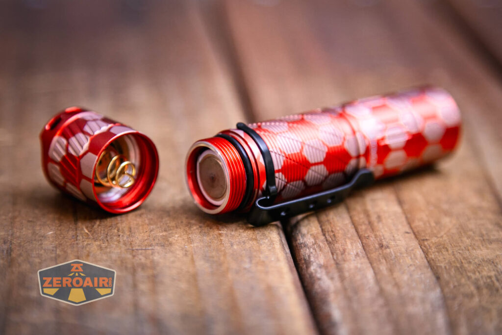 Honeycomb Engraved Convoy T3 with 14500 cell installed