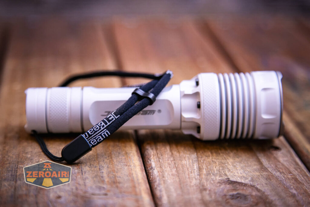 JETBeam M37 Crossbow flashlight lanyard installed