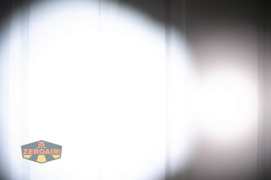 beamshots on door compared to nichia 219b