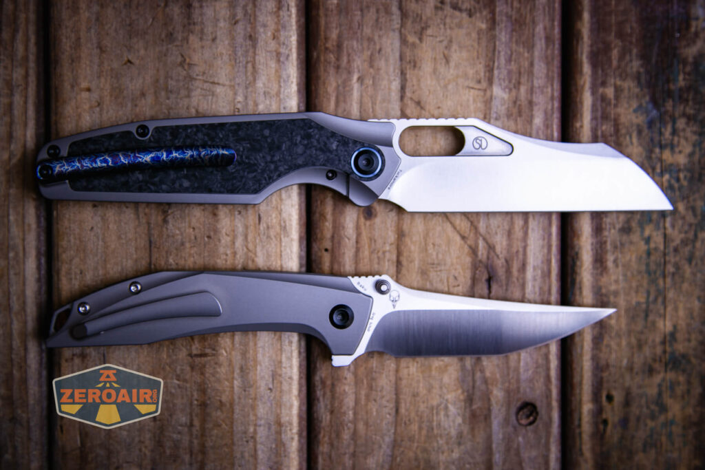 two kansept knives opened