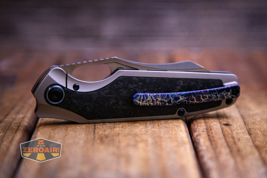 Kansept Tuckamore titanium knife clip side view