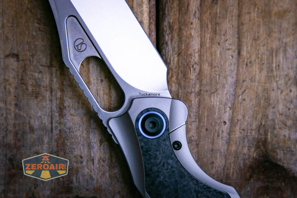 Kansept Tuckamore titanium knife Tuckamore branding on blade