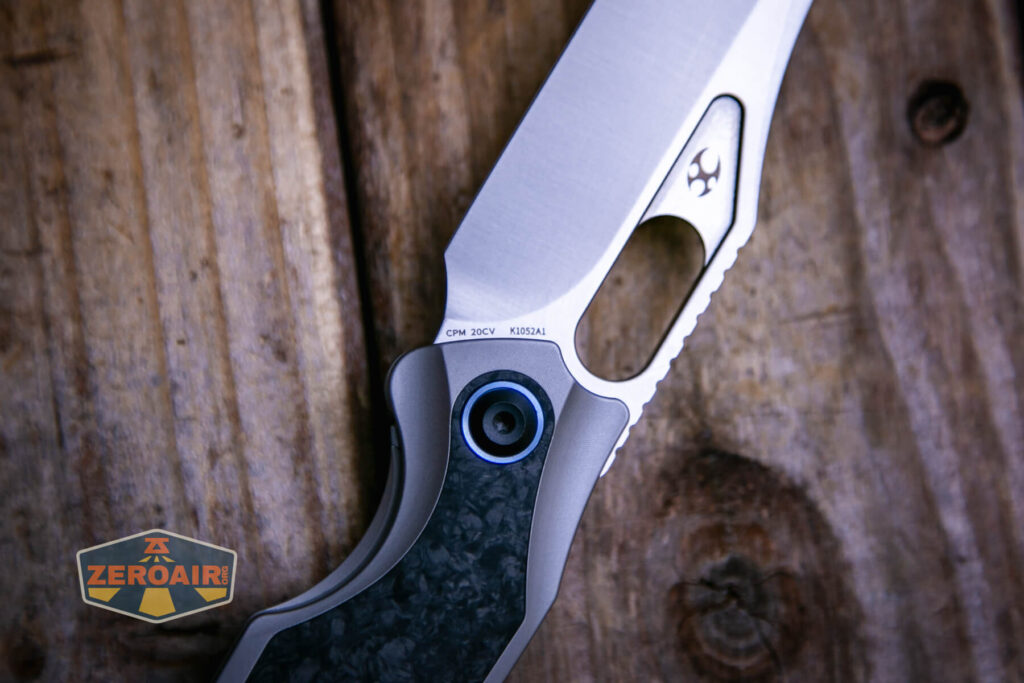 Kansept Tuckamore titanium knife steel branding view