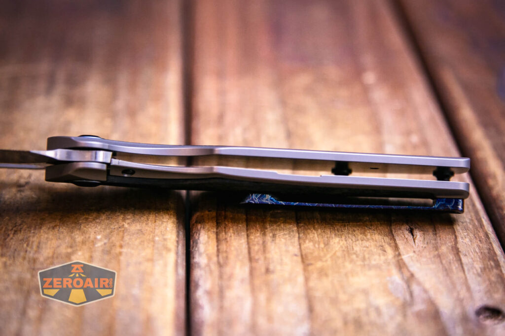 Kansept Tuckamore titanium knife metal handle inside view