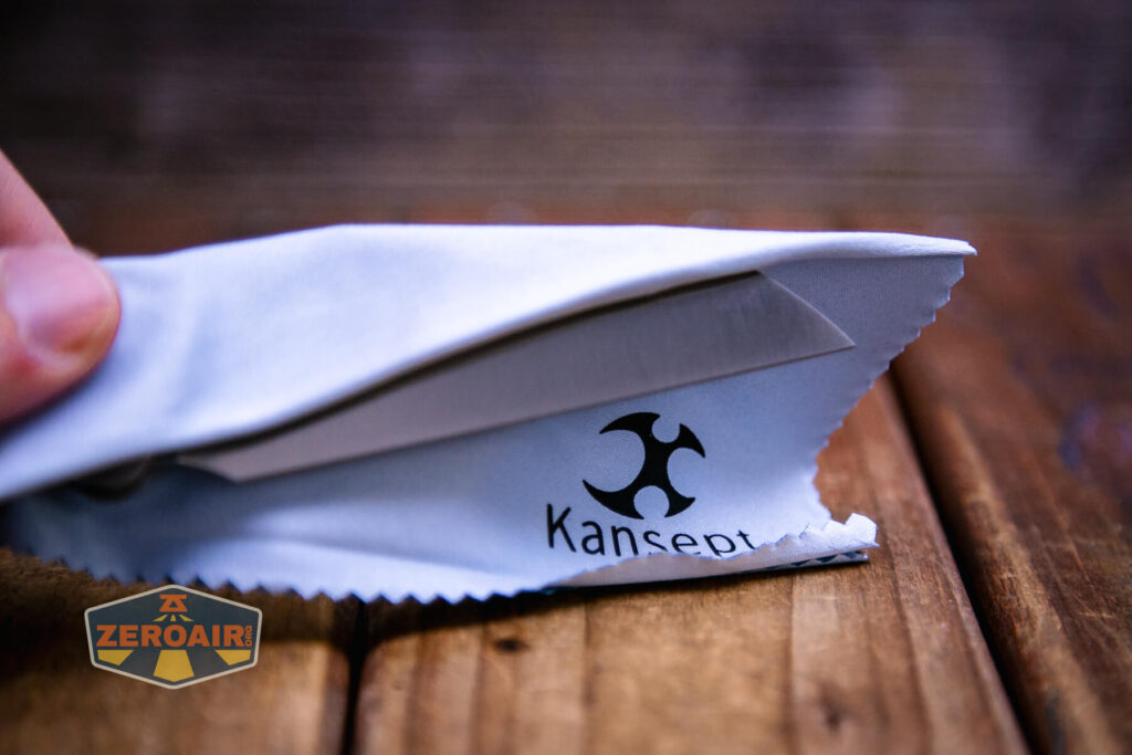Kansept Tuckamore titanium knife blade cleaning