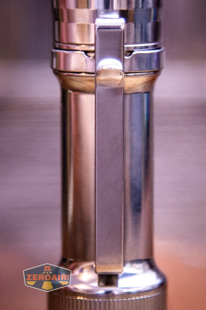 Mateminco SL02 Titanium EDC pocket clip detail