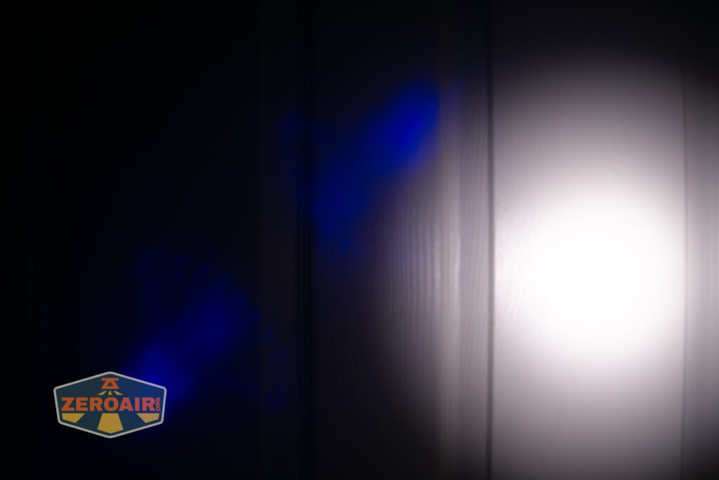 beamshots on door compared to nichia 219b