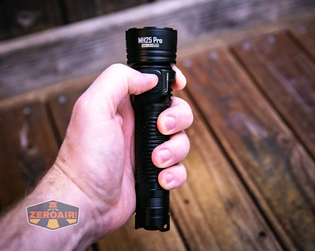 Nitecore MH25 Pro flashlight in hand