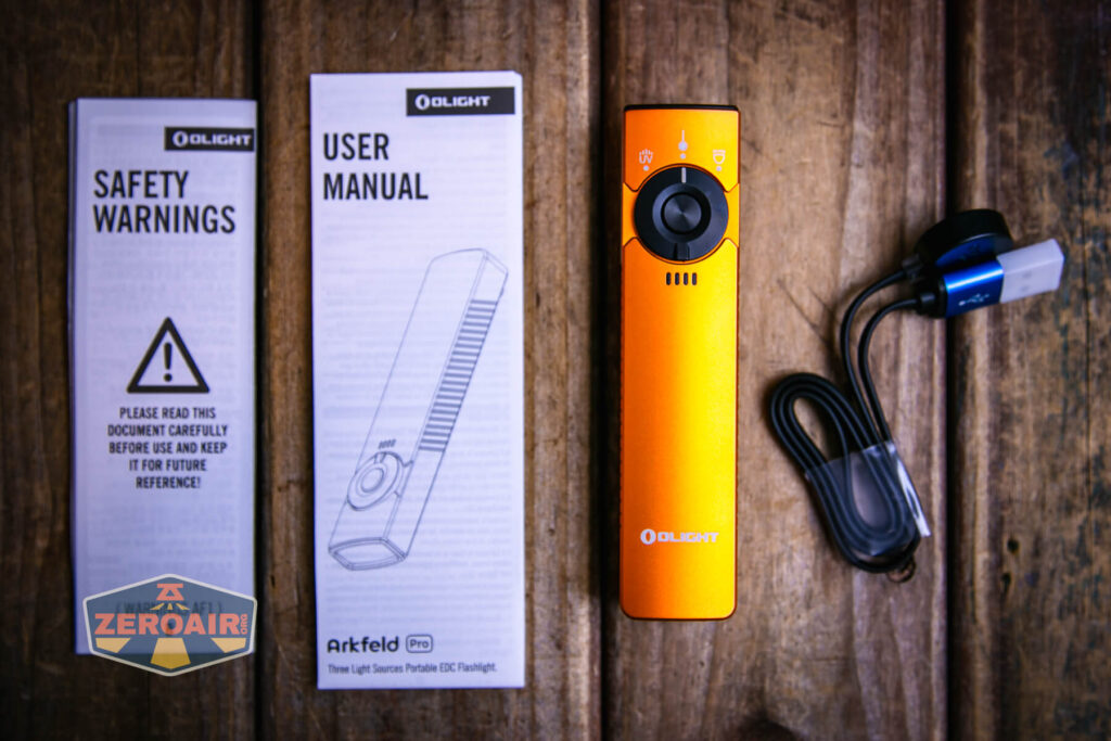 Olight Arkfeld Pro EDC flashlight what's included