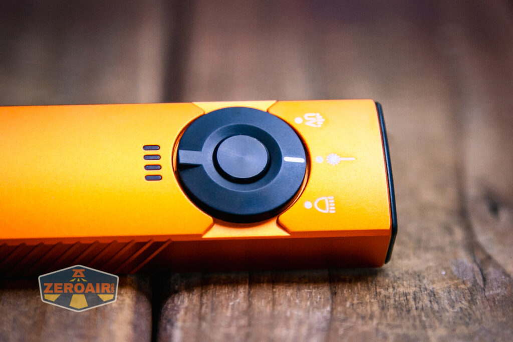 Olight Arkfeld Pro EDC flashlight switch detail