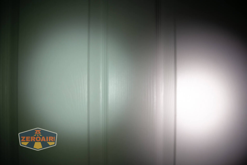 beamshots on door compared to nichia 219b