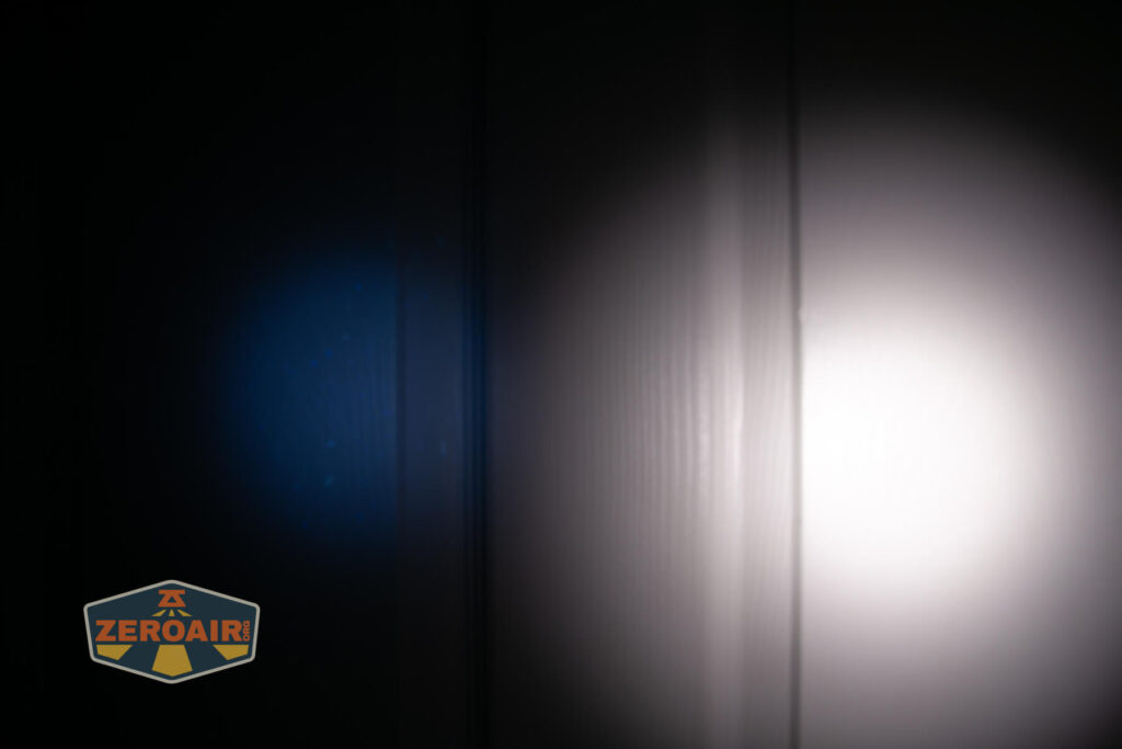 beamshots on door compared to nichia 219b