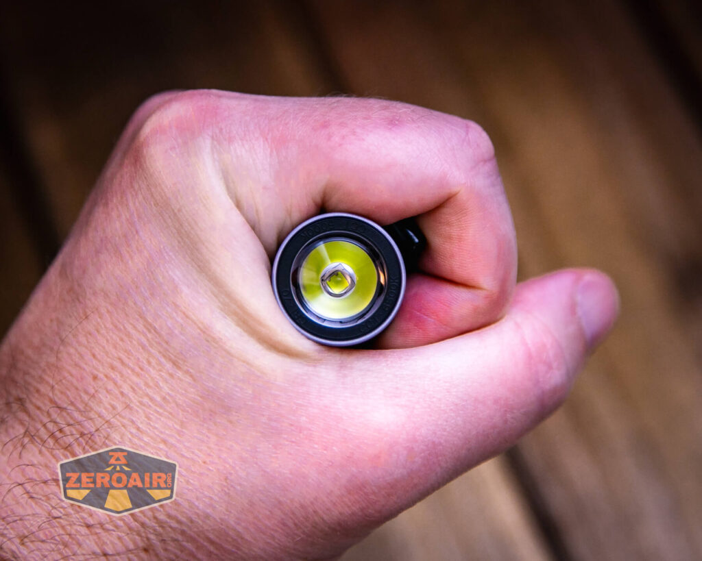 Olight Baton 3 Pro Silver Ridge in hand