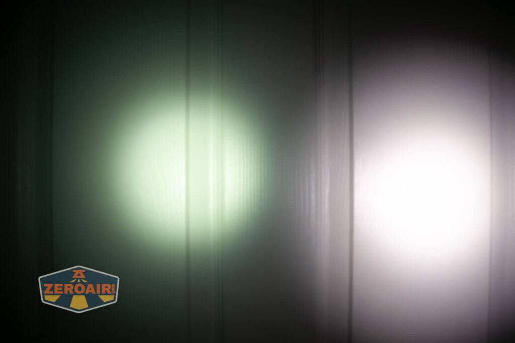 beamshots on door compared to nichia 219b