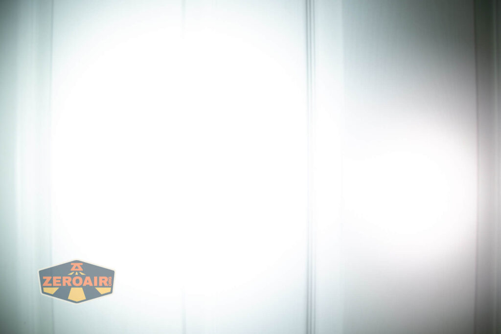 beamshots on door compared to nichia 219b