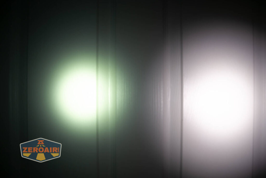 beamshots on door compared to nichia 219b