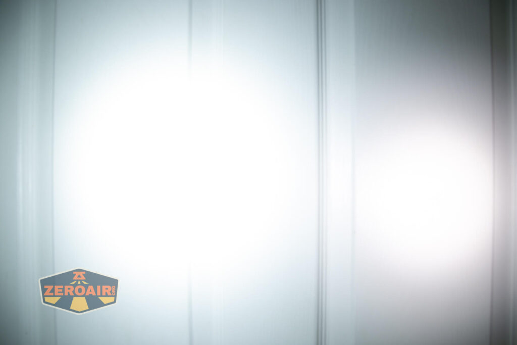 beamshots on door compared to nichia 219b